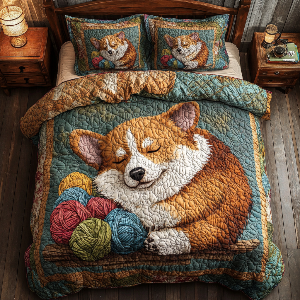 Cozy Corgi WY1001034CL Duvet Cover Set