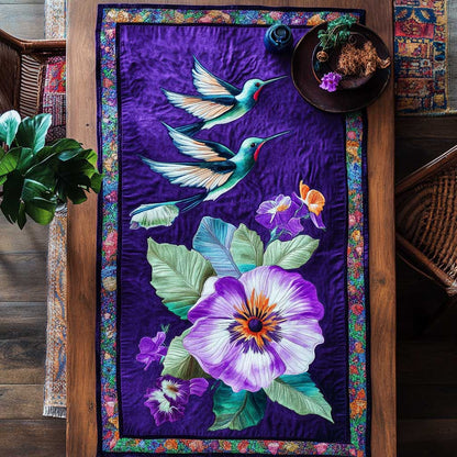 Hummingbird's Violet Blossom WN2709036CL Quilted Table Runner