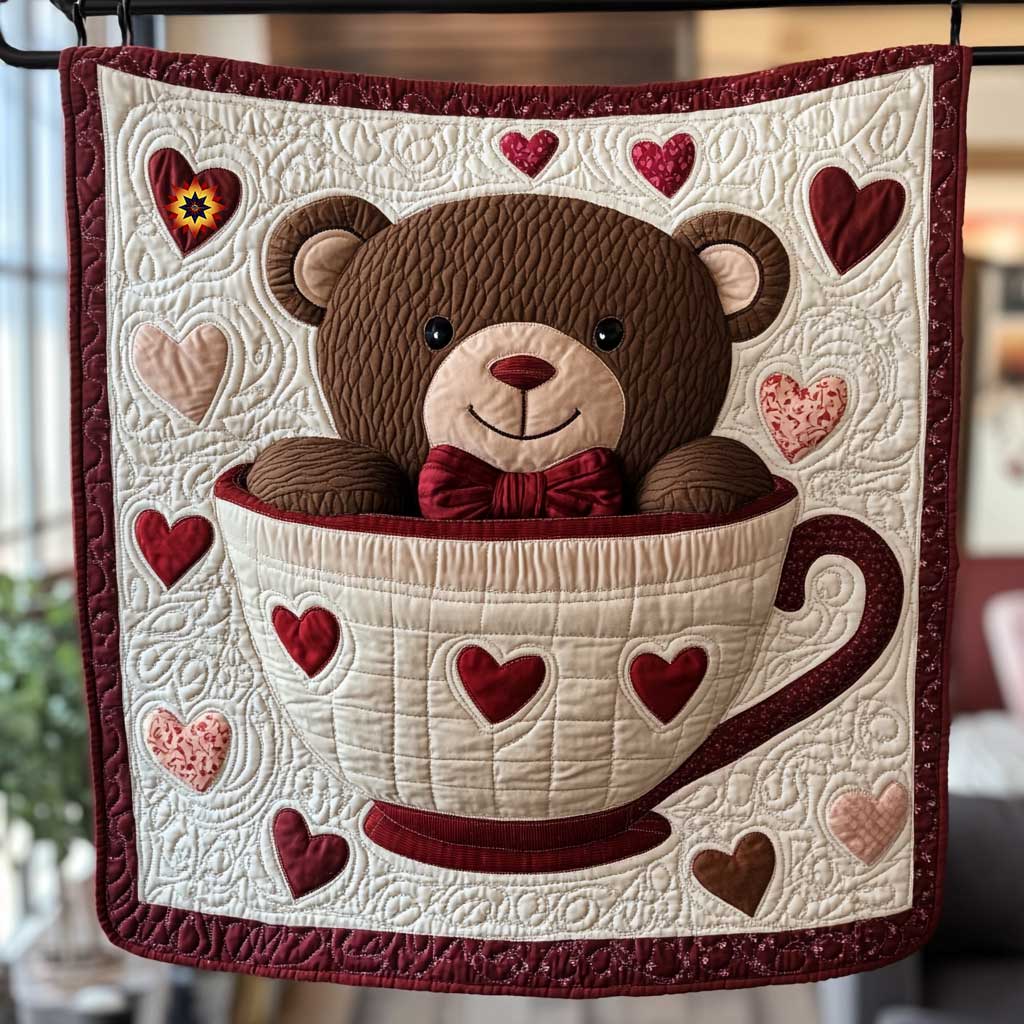 Love Teddy In Teacup WP1612017CL Quilt