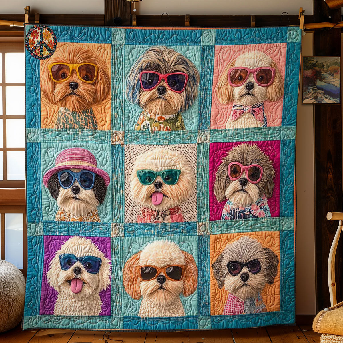 Shih Tzu Shades WN0811032CL Quilt