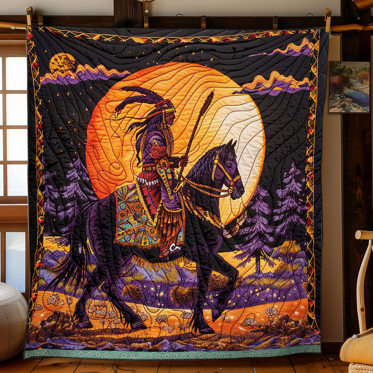 Native American Woman WJ2309018CL Quilt