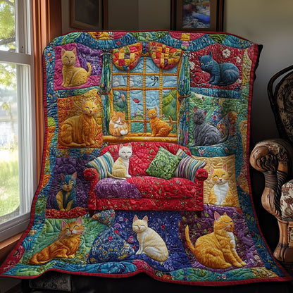 Cozy Family Cat WY1811049CL Quilt