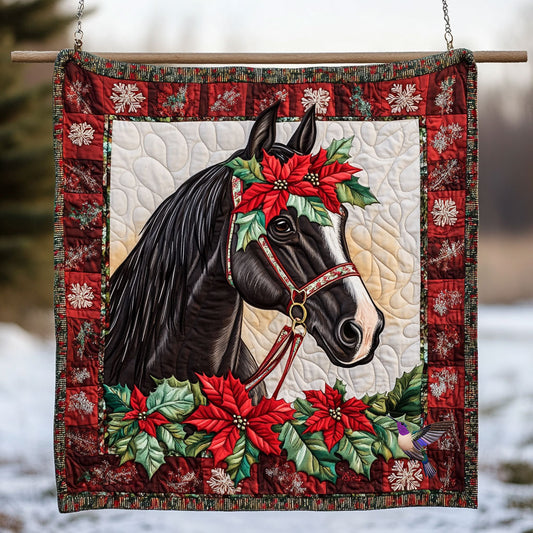 Poinsettias Horse WY1610025CL Quilt