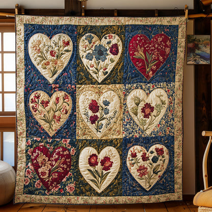Flower In Hearts WY1502056CL Quilt