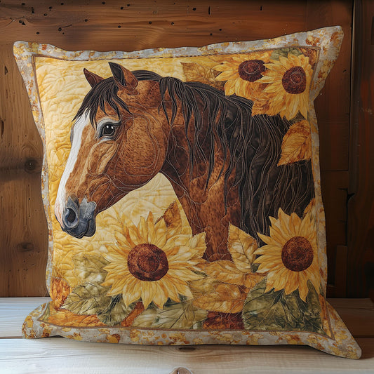 Horse And Sunflower Forest WY0602098CL Quilt Pillow Case