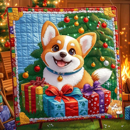 Corgi Xmas Surprise WN1010056CL Quilt