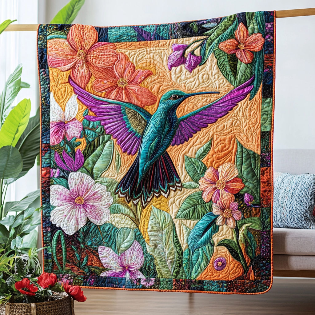 Hummingbird Rainbow Wings WN2309036CL Quilt