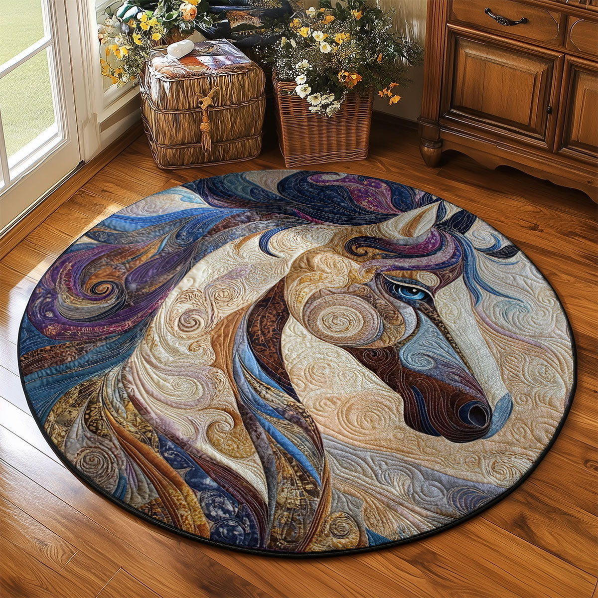 Artistic Horse WJ2003073CL Quilted Round Mat