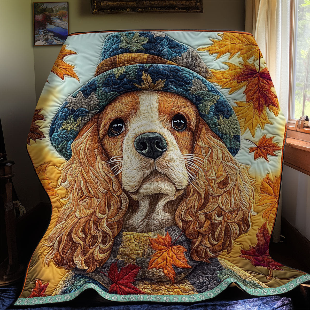Autumn Warm Cocker Spaniel WX1112002CL Quilt