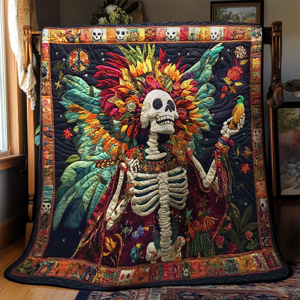 Calavera And Hummingbird Harmony WN2610043CL Quilt