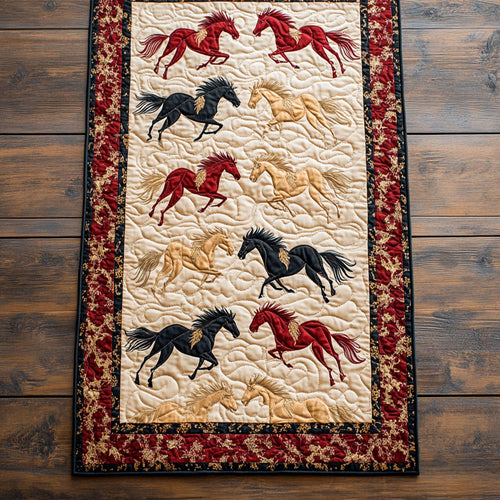 Galloping Horse WY2802088CL Quilted Table Runner