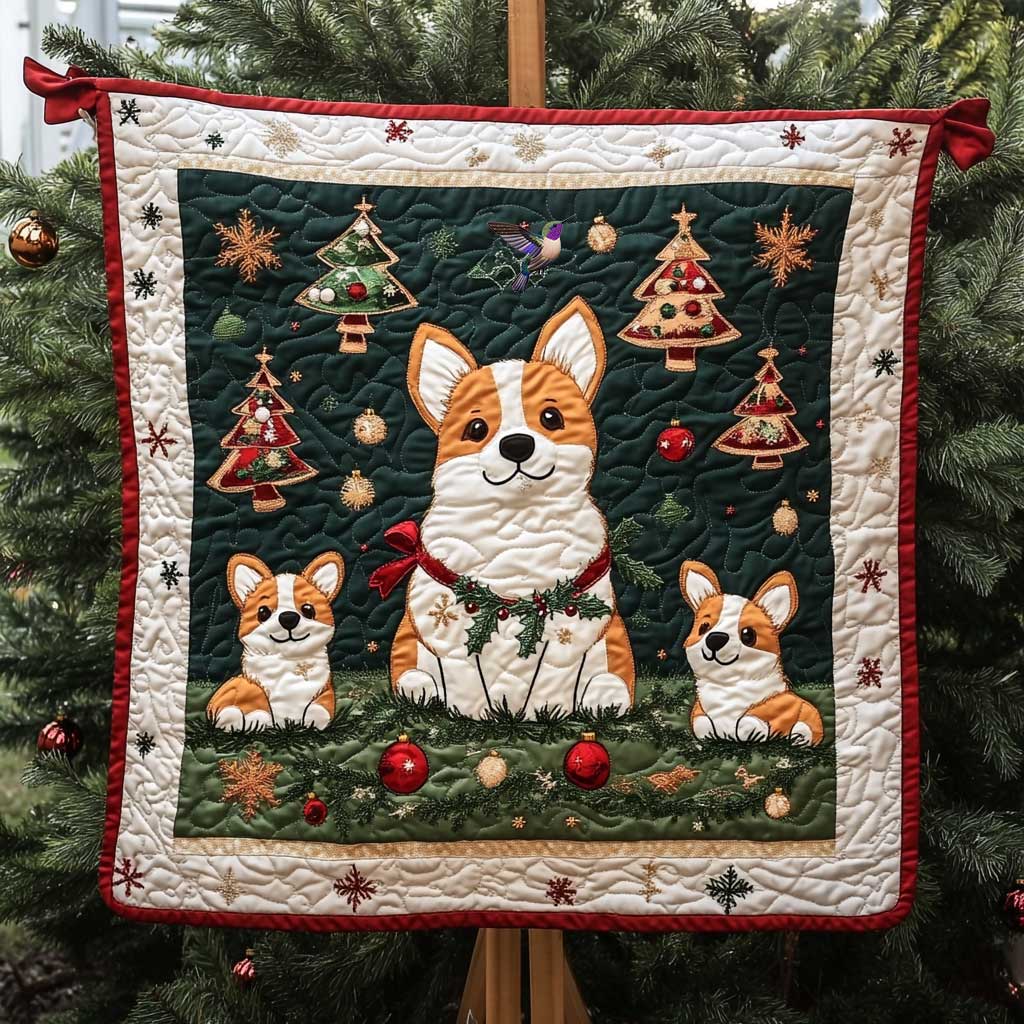 Corgi Winter Wonderland WN0710064CL Quilt