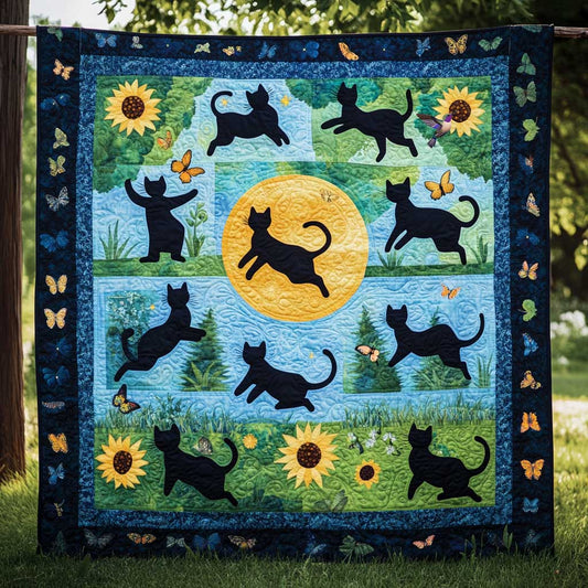 Silhouette Playing Cat WP0310024CL Quilt