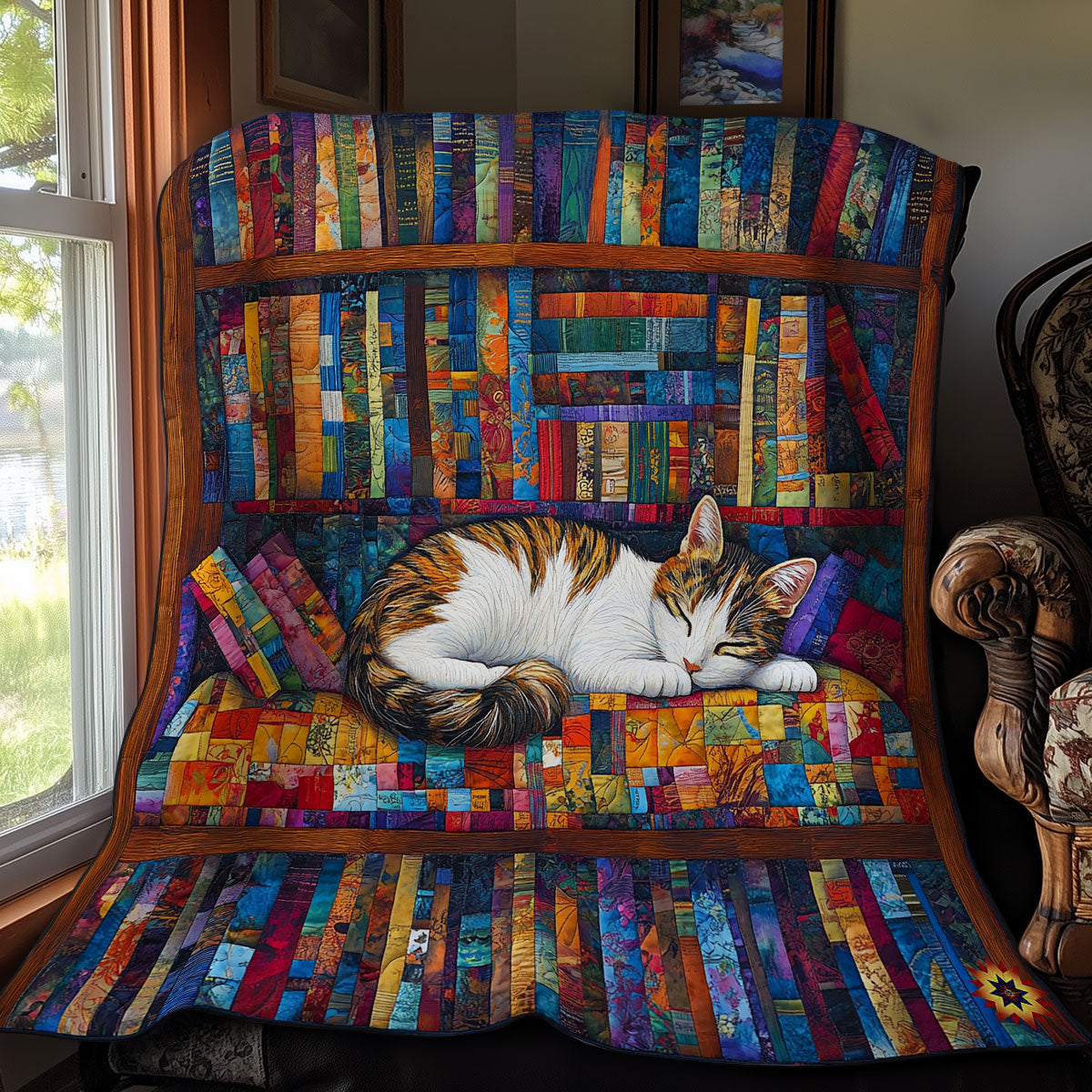 Library Sleeping Cat WY2011038CL Quilt