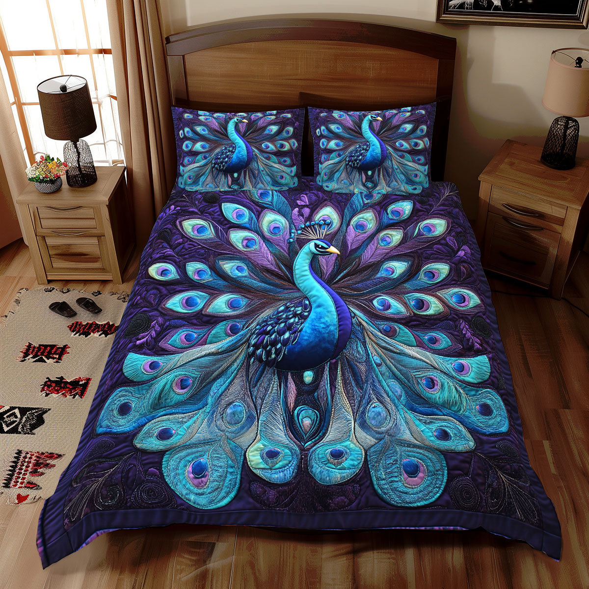 Purple Peacock WX1312097CL Duvet Cover Set