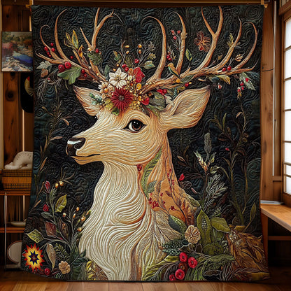 Flower Deer WY1112005CL Quilt