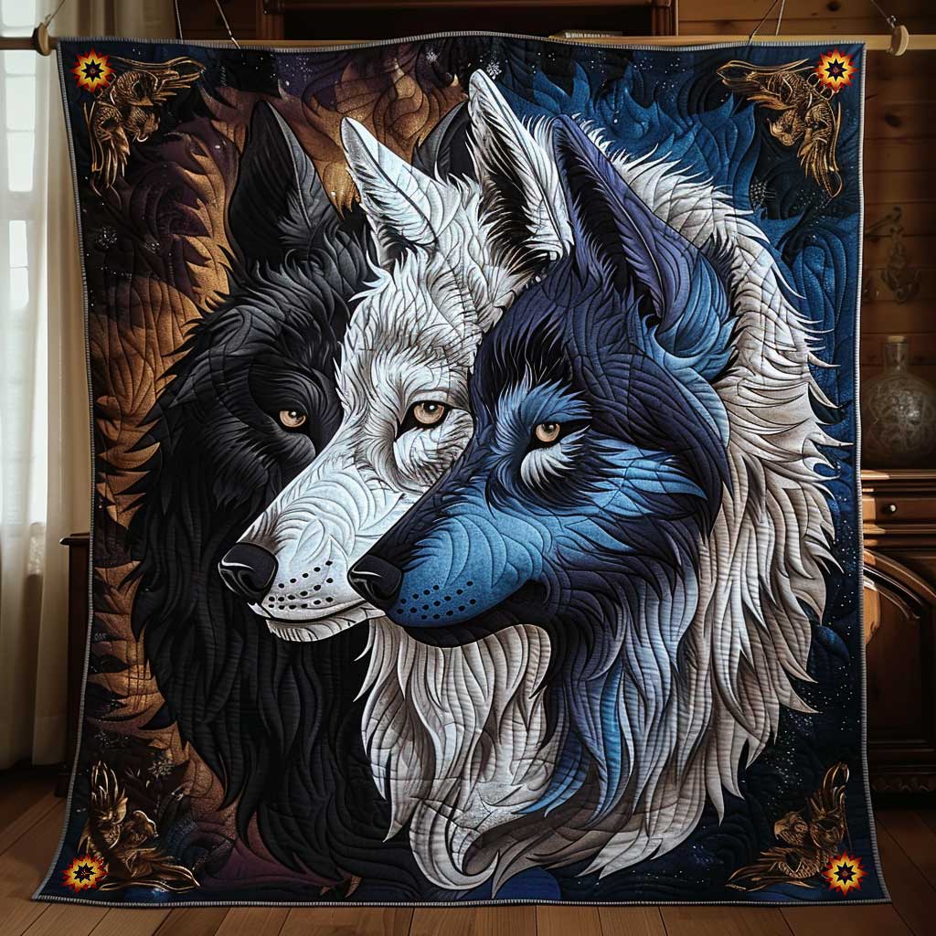 Native American Wolf WJ0710023CL Quilt