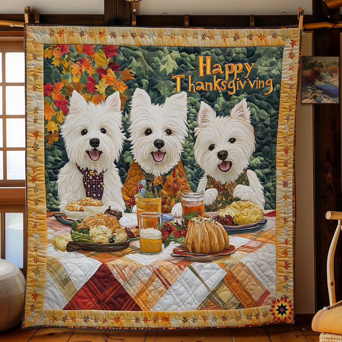 Dog Thanksgiving WY1911090CL Quilt