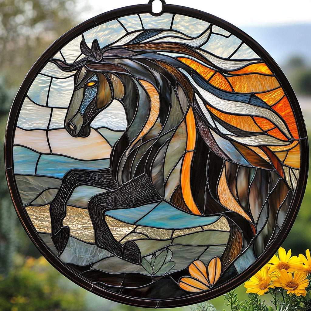 Horse WJ1510039CL Stained Glass Suncatcher