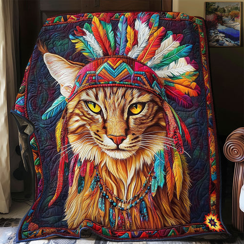 Feather Headdress Cat WY2512010CL Quilt