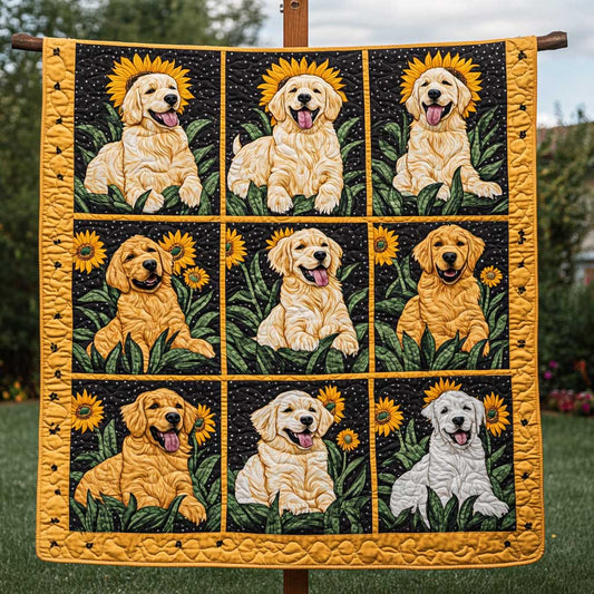 Golden Retriever Petal Play WN2709143CL Quilt