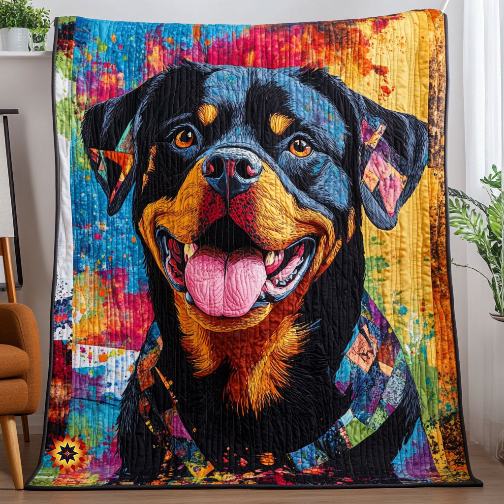 Rottweiler Happy WX0811028CL Quilt