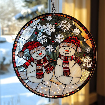 Snowman WJ1811047CL Stained Glass Suncatcher