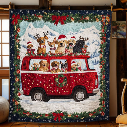 Dog's Winter Holiday Ride WN2510053CL Quilt