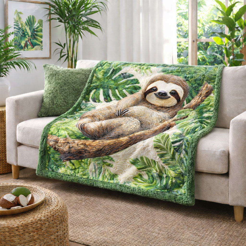Jungle Sloth CW2601005CL Faux Fur Throw Blanket