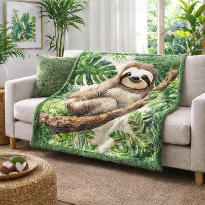 Jungle Sloth CW2601005CL Faux Fur Throw Blanket