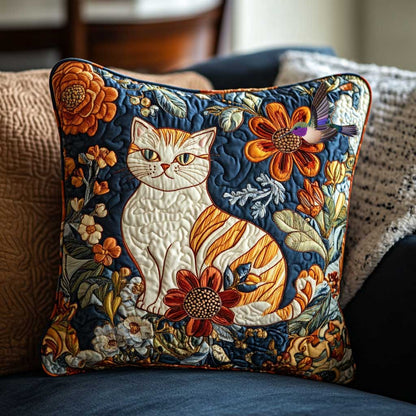 Orange Tabby Flower Garden WP0810037CL Quilt Pillow Case