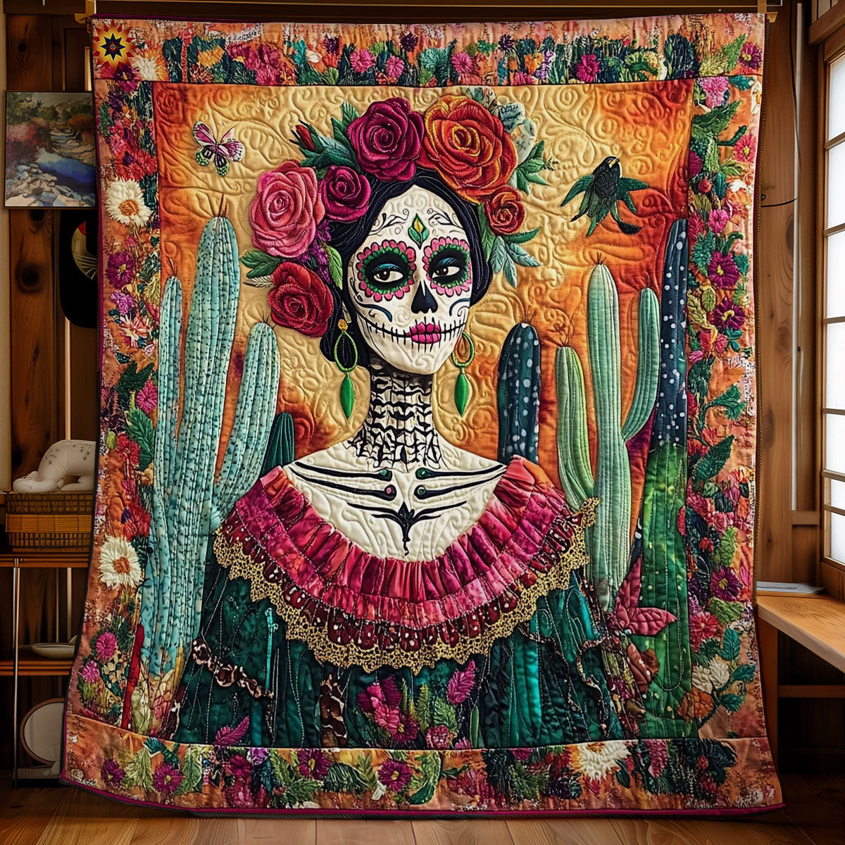 Skull Mexican Women WY1712024CL Quilt