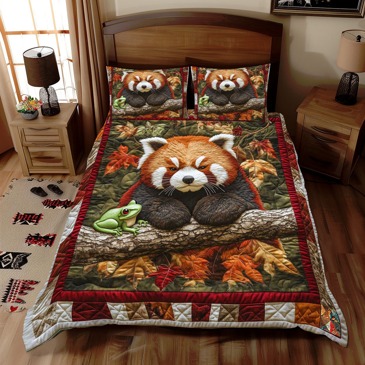 Red Panda Frog WP2310045CL Duvet Cover Set