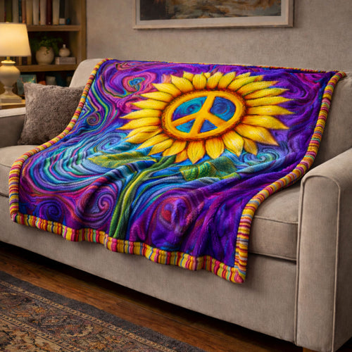 Hippie Sunflower KL2101010CL Faux Fur Throw Blanket