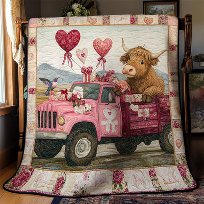 Valentine Highland Cow WN0412037CL Quilt