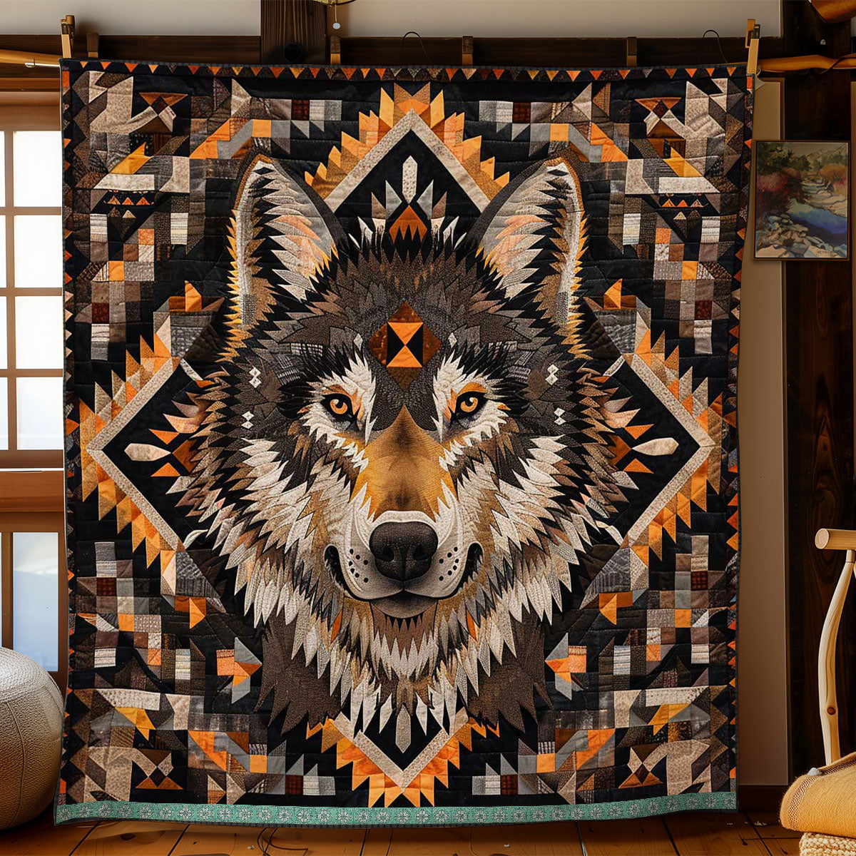 Wolf Native American WJ2009028CL Quilt