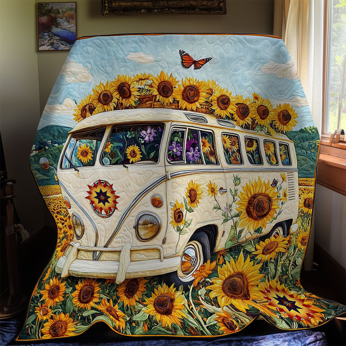 Van Sunflower WY2211023CL Quilt