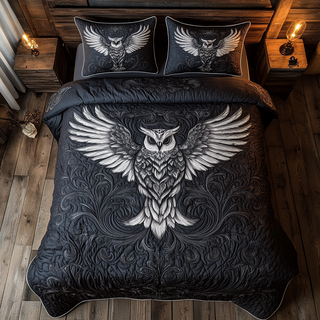 Black Owl WY0801094CL Duvet Cover Set