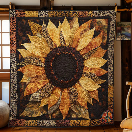 Earthy Leopard Sunflower WN2111057CL Quilt