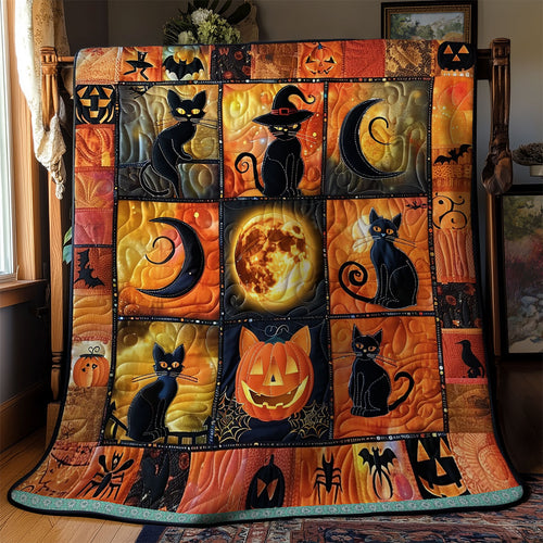 Cat And Pumpkin Halloween WN1309058CL Quilt
