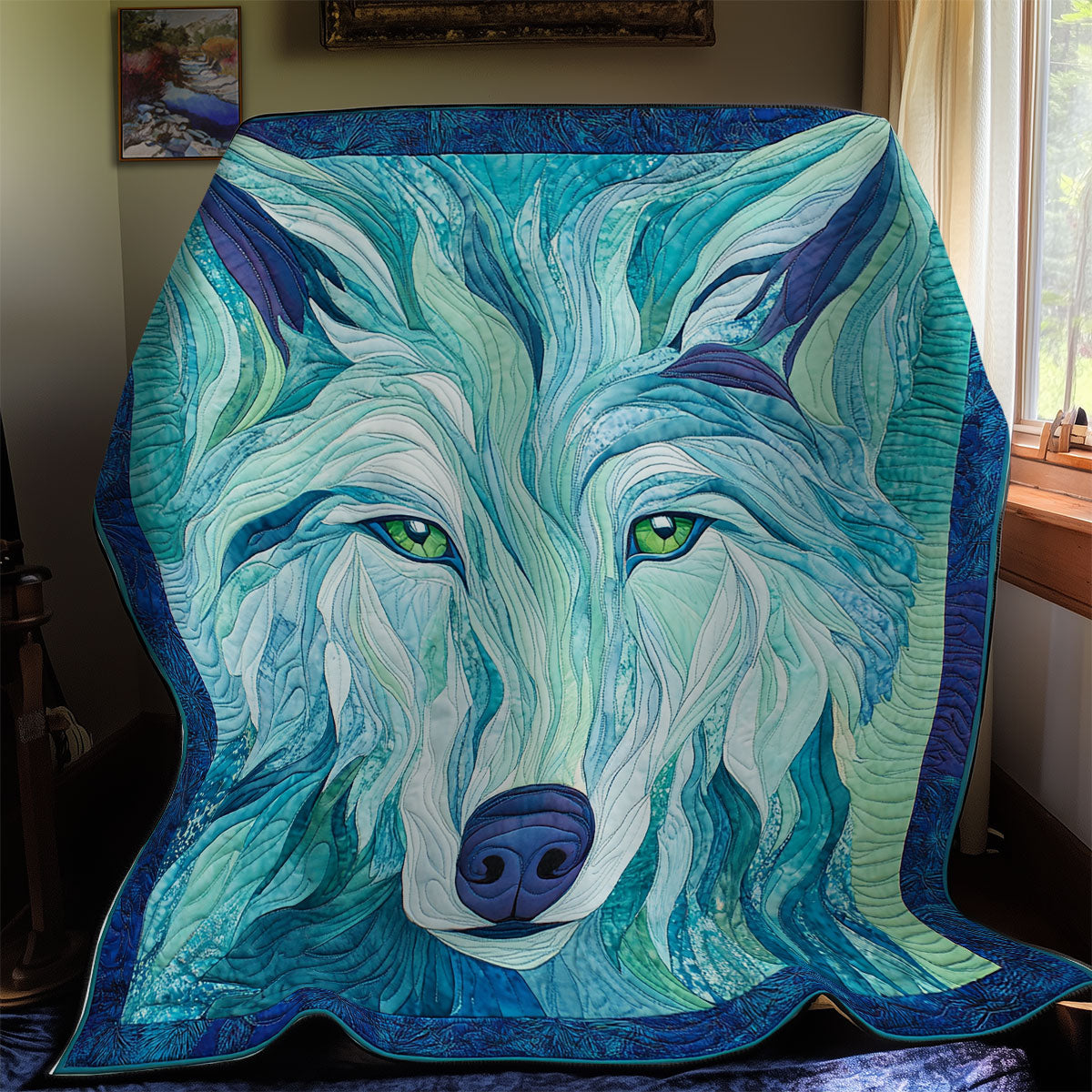 Blue Wolf WY0811035CL Quilt