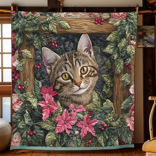 Tabby Cat Flower Window WP0411030CL Quilt