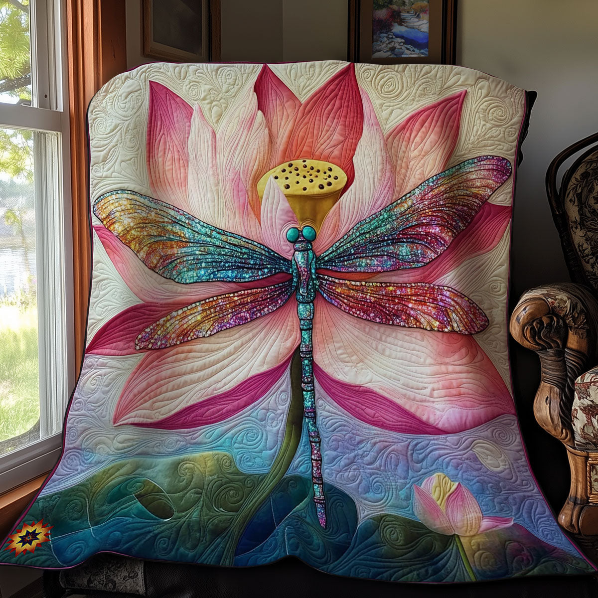 Lotus Dragonfly WY1112012CL Quilt