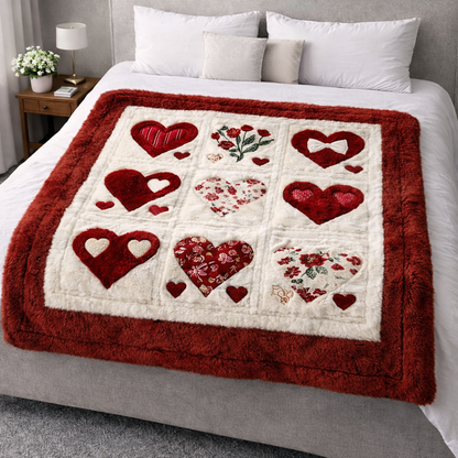 Heart Of Love QA1601003CL Faux Fur Throw Blanket
