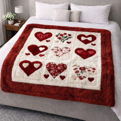 Heart Of Love QA1601003CL Faux Fur Throw Blanket