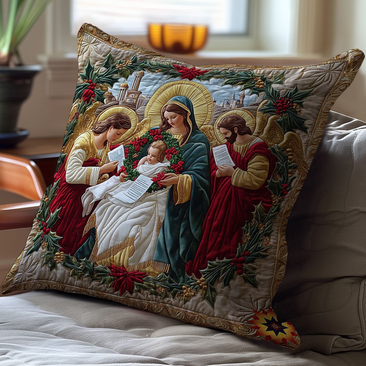 Mary And Jesus WY0612101CL Quilt Pillow Case