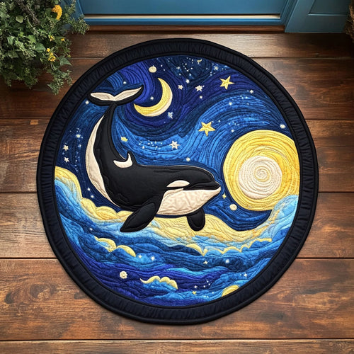 Whale Dream CP0206061CL Quilted Round Mat
