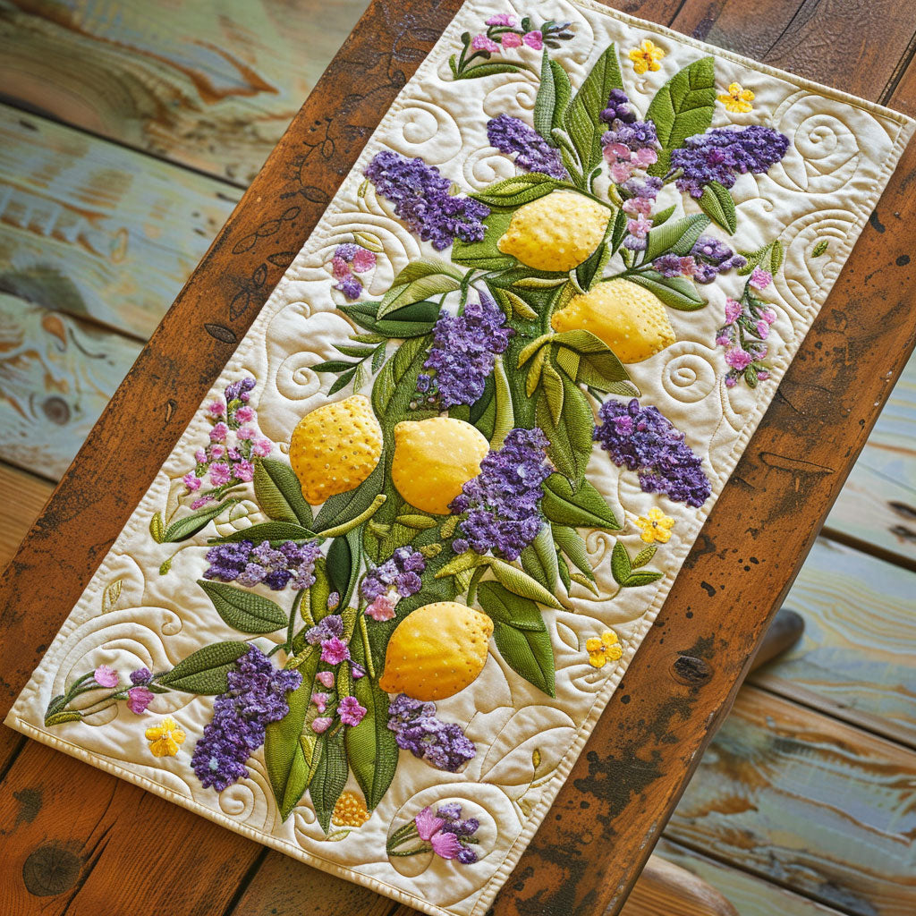 Lavender Lemon CW2804015CL Quilted Table Runner