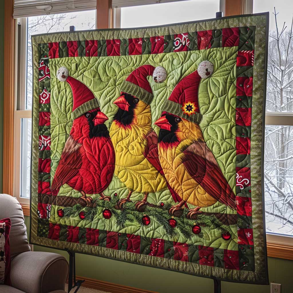 Cardinals In Christmas WP1810009CL Quilt