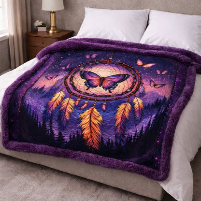 Butterfly Dreamcatcher Night KL2101009CL Faux Fur Throw Blanket